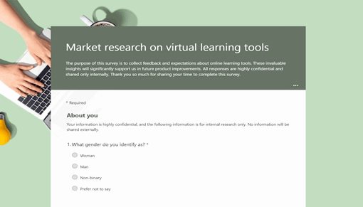 Market research on virtual learning tools