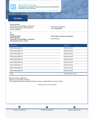 Service invoice with Microsoft Invoicing Service invoice with Microsoft Invoicing
