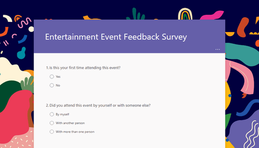 Entertainment event feedback survey