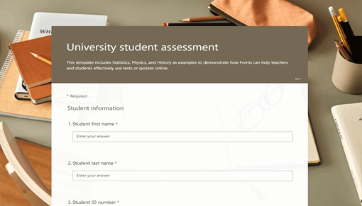 University student assessment