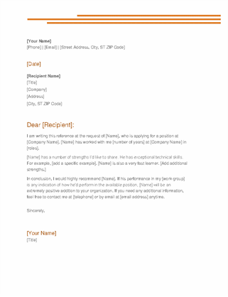 business letter format with reference line