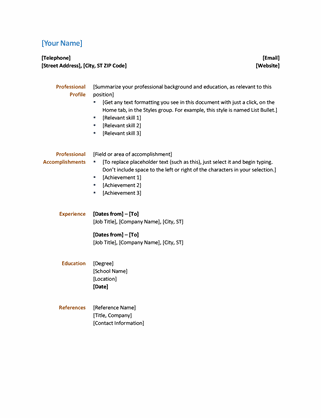 Resume (Functional design)