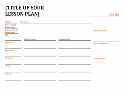 Daily lesson planner