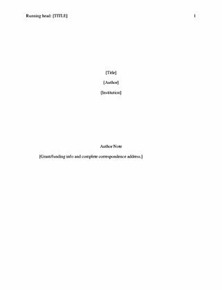 how to write a cover page apa style