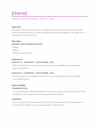 Resume (violet) Resume (violet)