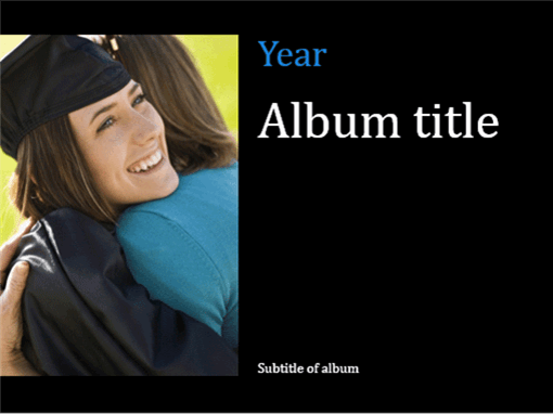 Graduation photo album, black (widescreen)