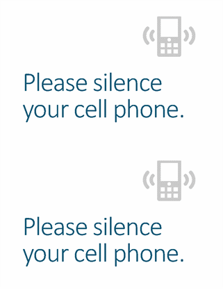 Cell phone off reminder poster