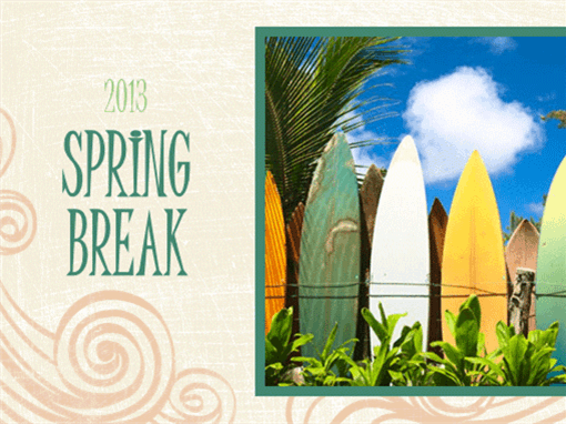 Spring Break photo album (beach design, widescreen)
