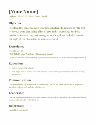 Resume (green) Resume (green)
