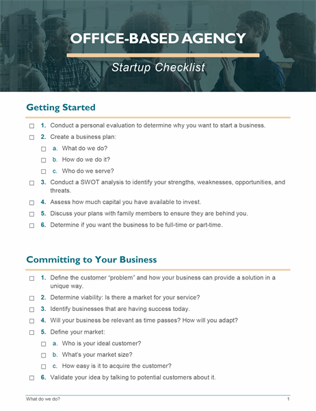 Small business startup checklist