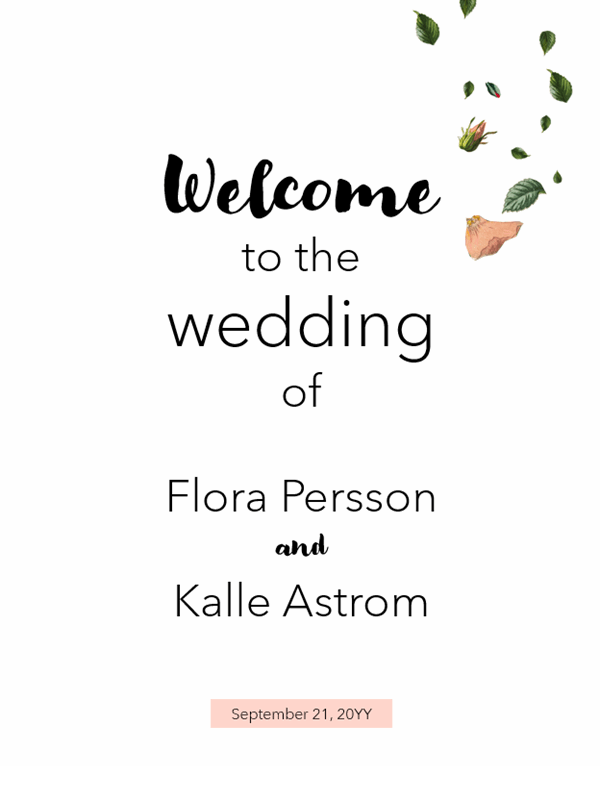 Floral wedding signs