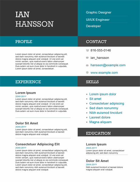 microsoft office 2007 resume templates