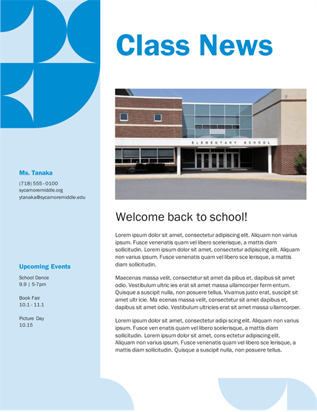 Classroom newsletter Classroom newsletter