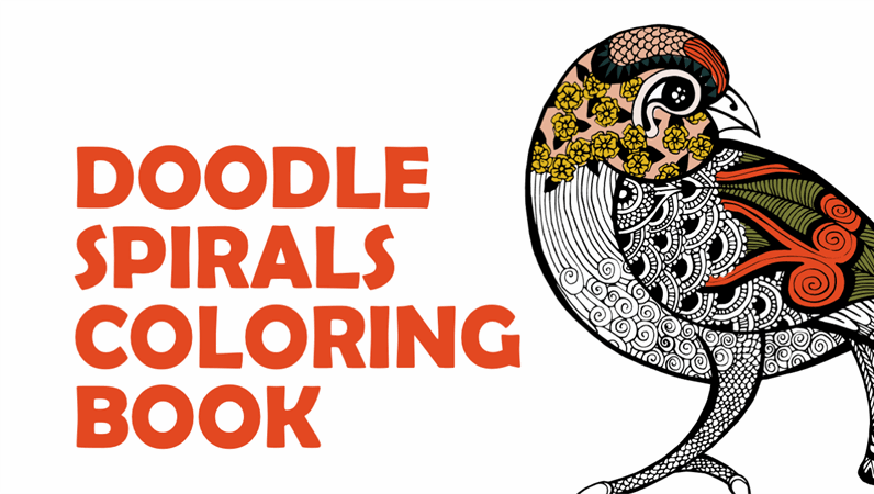 Doodle spirals coloring book