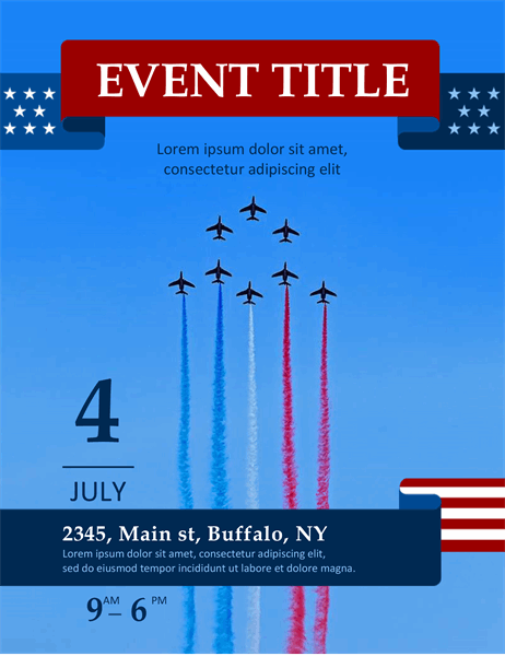Flyover Fourth of July flyer
