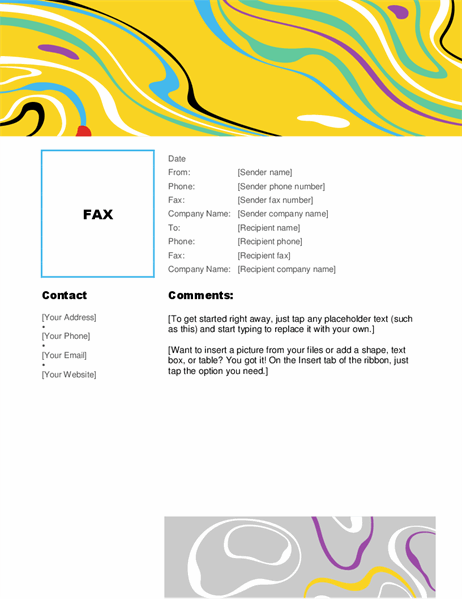 Swirl color fax cover