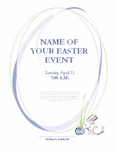 Flyer for Easter event (with bunny)