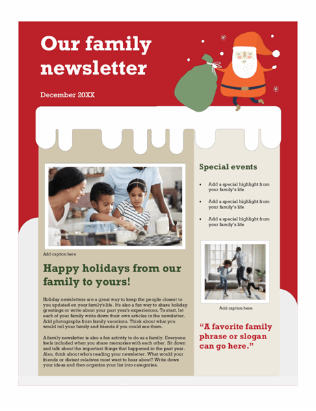 Family Christmas newsletter