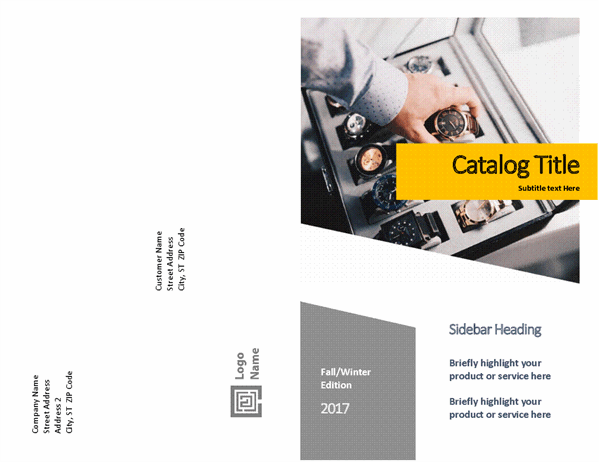 Product Catalog Forms Design Half Fold 8 Pages