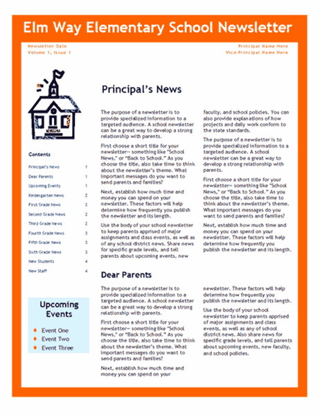 School Newsletter 3 Col 4 Pp