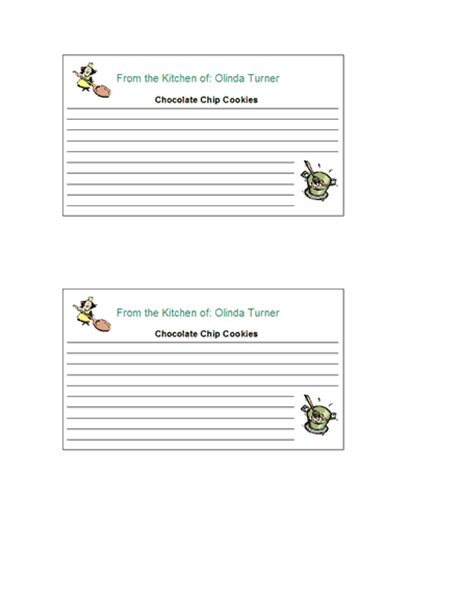 Recipe cards (personalized, 2 per page)