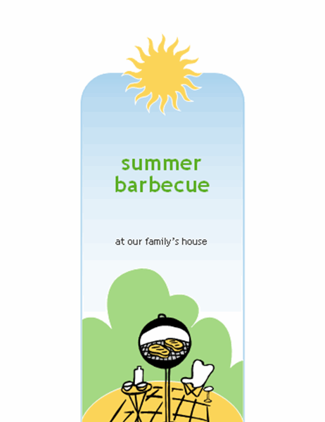 BBQ invitation card (half-fold, A9 size)