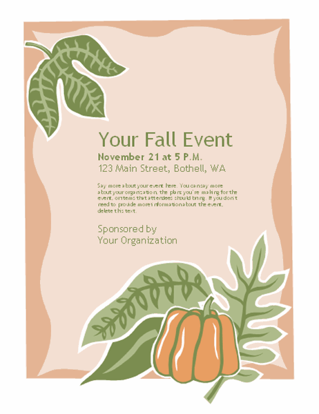 Fall event flyer (with pumpkin)