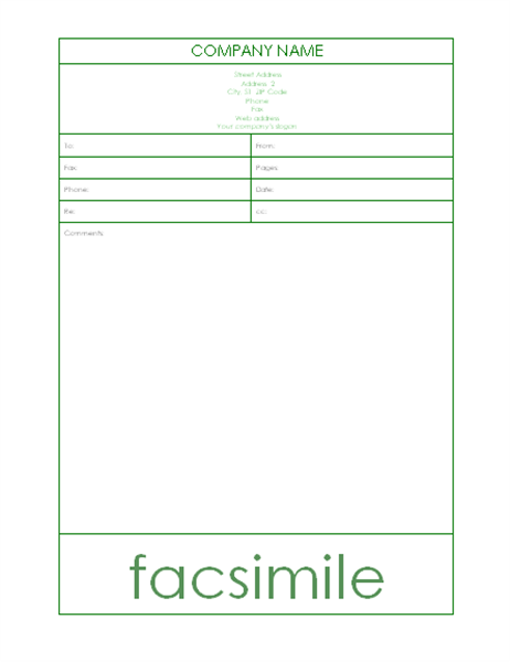 fax cover sheet