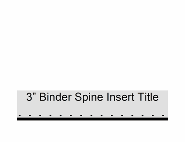 3 Binder Spine Insert