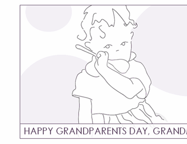 Download Grandparents Day Card For Grandma Quarter Fold A2 Size