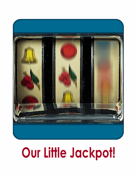 Birth announcement with photo (Jackpot design, quarter-fold, A2 size)