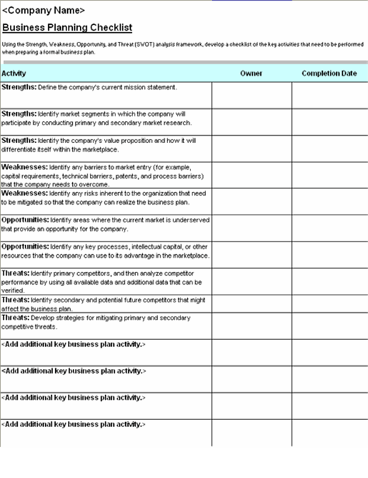 Free Business Plan Templates For Word Smartsheet