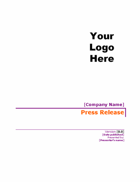 Press release with cover page Press release with cover page