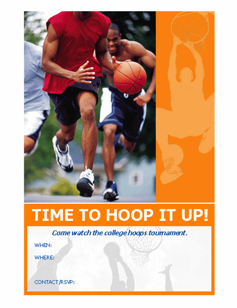 Basketball party invitation flyer