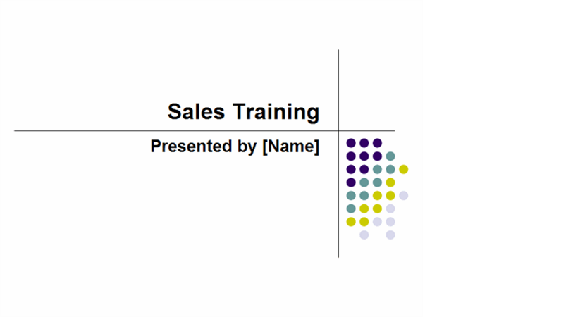 Sales training presentation