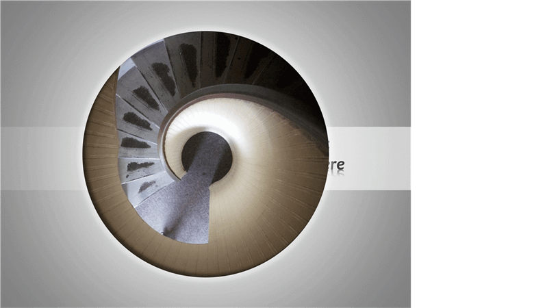 Animated picture circles in and shrinks with title Animated picture circles in and shrinks with title