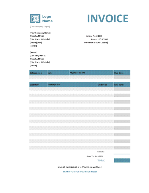 word invoice templates for mac