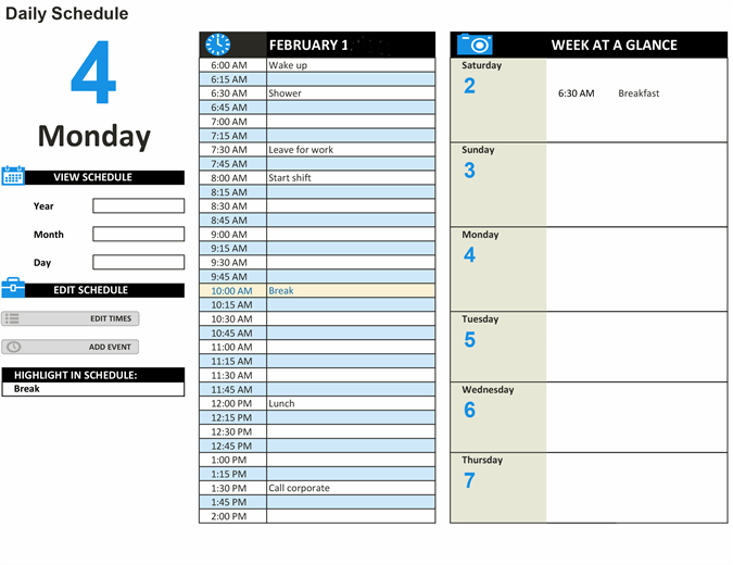 Calendar Daily Template from binaries.templates.cdn.office.net