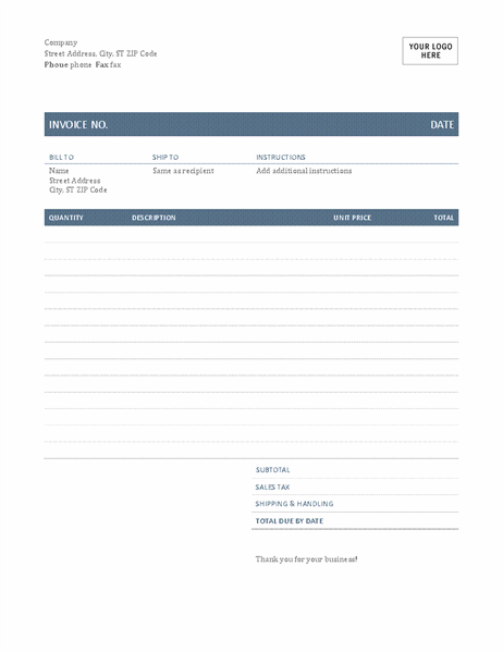 microsoft office invoice template for word