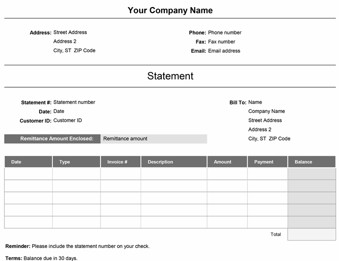 billing statement simple