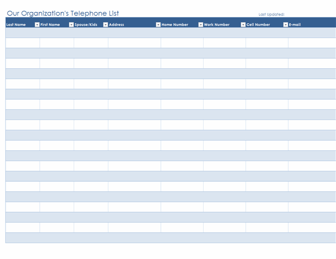 telephone-list-template-database