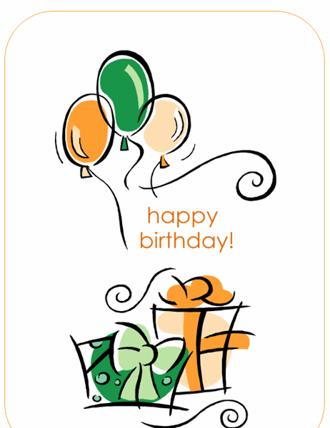 Happy Birthday Card with Balloons Quarter fold 