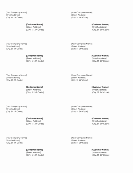 Shipping Labels Simple Lines Design 10 Per Page