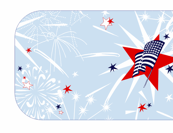Independence Day party invitation (half-fold)