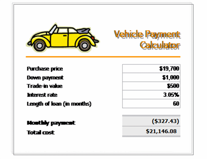 Vehicle loan payment calculator Vehicle loan payment calculator