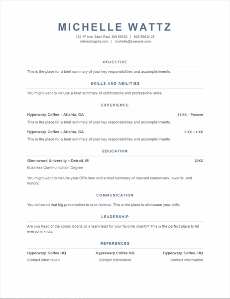 Basic resume (Timeless design)