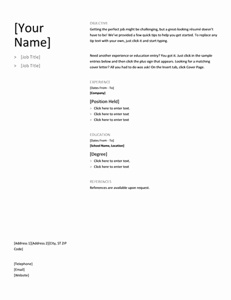 Chronological resume (Simple design)
