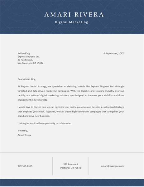 Business letter (Sales Stripes design) Business letter (Sales Stripes design)