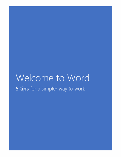 Welcome to Word 2013