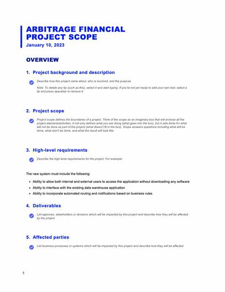 project scope report business blue design preventive maintenance template excel download